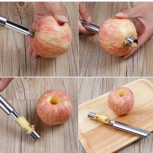 Coralpearl Coco Abridor Cuchillo Herramienta para Agua Fresca Verde Joven,Vide-pomme Remover,Descorazonador Cortador,Deshuesador de Núcleo,Removedor de Semilla de Fruta para Manzana,Cereza,Jujube (5)