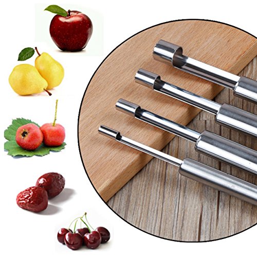 Coralpearl Coco Abridor Cuchillo Herramienta para Agua Fresca Verde Joven,Vide-pomme Remover,Descorazonador Cortador,Deshuesador de Núcleo,Removedor de Semilla de Fruta para Manzana,Cereza,Jujube (5)