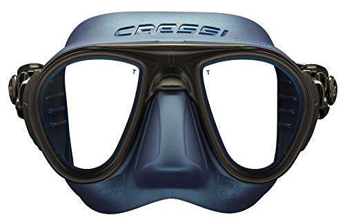 Cressi Calibro Máscara polyvalent para Buceo, apnea Avanzada y submarina Fishing, Unisex Adulto, Azul Nery, Talla única