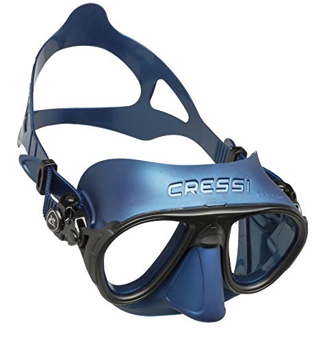 Cressi Calibro Máscara polyvalent para Buceo, apnea Avanzada y submarina Fishing, Unisex Adulto, Azul Nery, Talla única