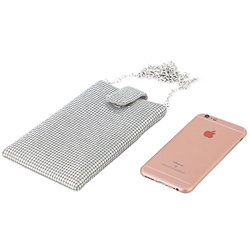 Crossbody Monederos y Bolsos Con Correa Monedero Bolso Pequeño Pequeña Mochila para Llevar El Bolso De Mano(Plateado)