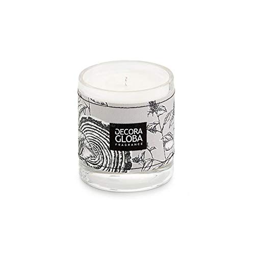 DECORAGLOBA - Vela aromática en frasco de vidrio artesanal - Colección "Identity Mediterráneo" - Fragancia "Junto a la Hoguera"- 50 horas de quemado - (200gr)