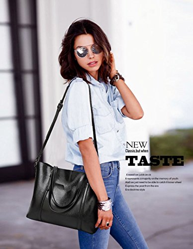 DEERWORD Para mujer Bolsos bandolera Carteras de mano Bolsos totes Carteras de mano con asa Cuero Fekete V1