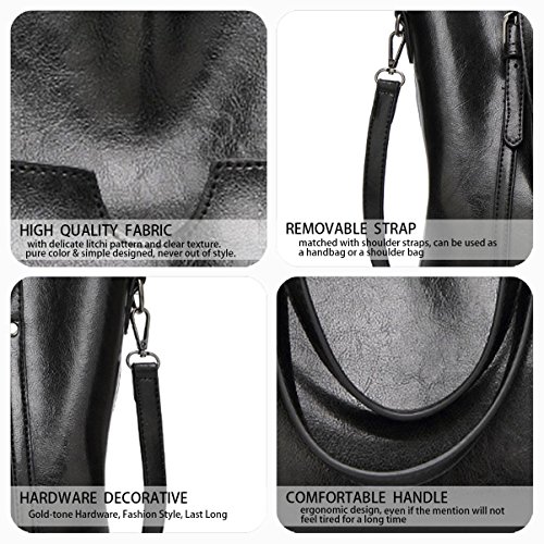 DEERWORD Para mujer Bolsos bandolera Carteras de mano Bolsos totes Carteras de mano con asa Cuero Fekete V1