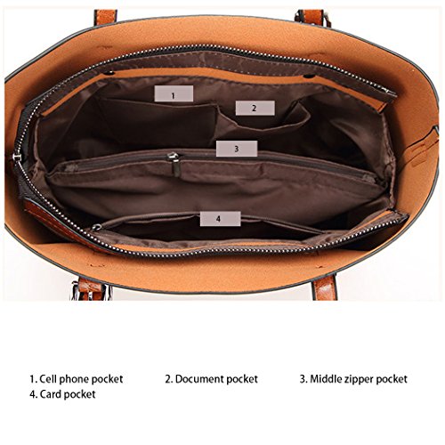 DEERWORD Para mujer Bolsos bandolera Carteras de mano Bolsos totes Carteras de mano con asa Cuero Fekete V1