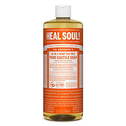 Del Dr. Bronner Tea Tree Castilla Jabón Hecho con ingredientes orgánicos 32 oz