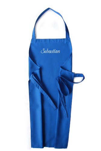 Delantal con nombre, personalizable, bordado de producción alemana