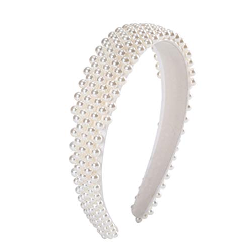 Diadema de Perlas Tocado de Perlas Accesorios para el Cabello para Mujeres … (Blanco)