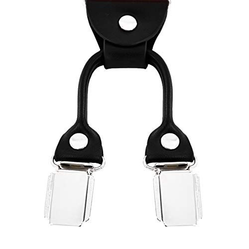 DonDon Tirantes para hombres ancho 3,5 cm en forma de Y, elásticos y ajustables en paquete de 2 con pajaritas adecuada 12 x 6 cm - Marron