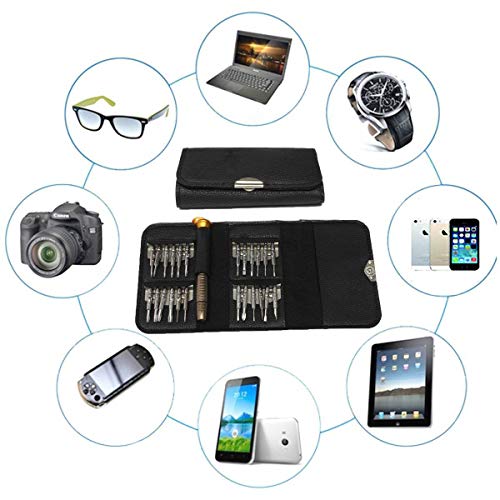 EasyULT Mini Destornilladores de Precisión Set, Destornilladores Set 25 en 1 Multiuso Kit de Herramientas de Reparación para Smartphone, PC, portátil, Laptop, Reloj, Gafas, Destornillador Gafas