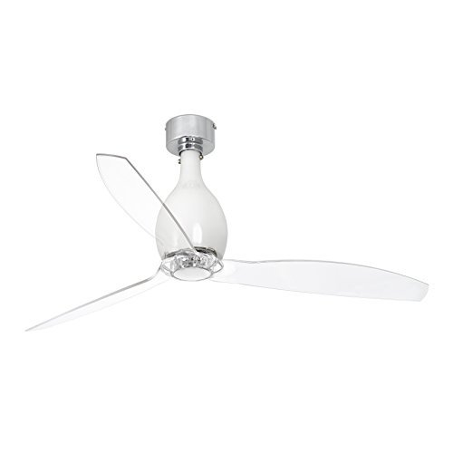 Faro Barcelona 32020 - ETERFAN Ventilador de techo sin luz, metal policarbonato y cristal, color blanco