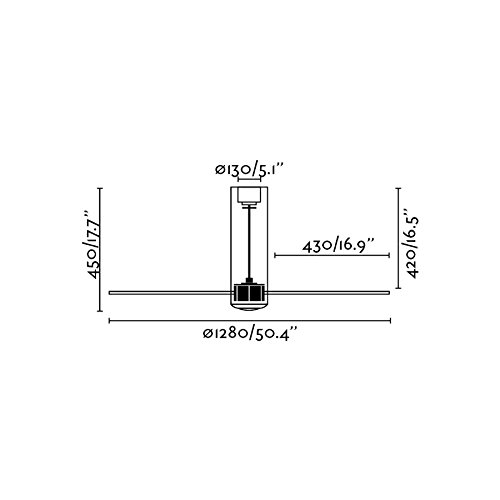 Faro Barcelona 33374 - TUBE FAN ventilador de techo ø128 cms Cristal 3 Palas