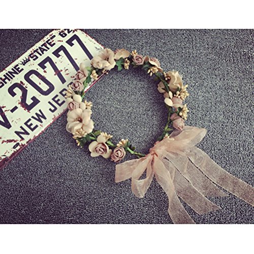 Frcolor Flor corona Diadema Corona para Mujer Novia Niña de la Fiesta la Boda