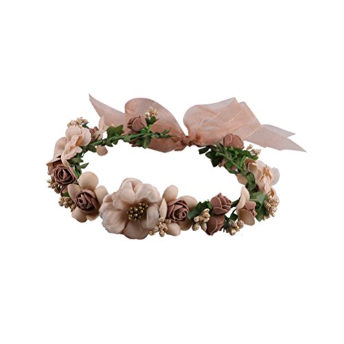 Frcolor Flor corona Diadema Corona para Mujer Novia Niña de la Fiesta la Boda
