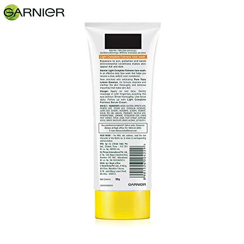 Garnier Skin Naturals Light Fairness Face Wash - Pure Lemon Essence - 50ml