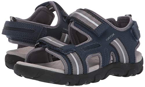 Geox JR Sandal Strada A, Sandalias con Punta Abierta para Niños, Blue (Navy/Grey C0661), 31 EU