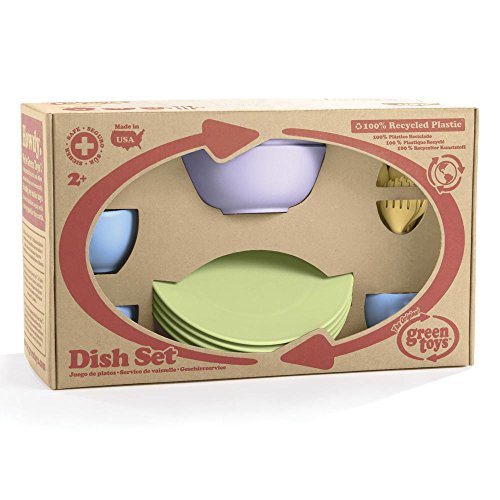 Green Toys - Set de platos, vasos y cubiertos (DSH01R)