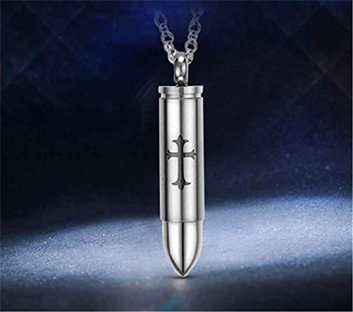 HAOYU Collar de Bala Cruzada Influencia de Hombres Colgante de Personalidad Colgante de Cadena de clavícula Larga Domineering Accesorios