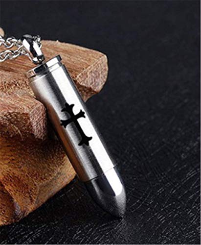 HAOYU Collar de Bala Cruzada Influencia de Hombres Colgante de Personalidad Colgante de Cadena de clavícula Larga Domineering Accesorios