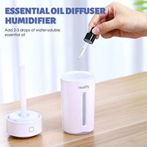 Healifty Humidificador Coche Aromaterapia USB Portátil 280ML - con luz LED de 7 Colores - Difusor de Aceites Esenciales, Mini Humidificador de Aire para Oficina