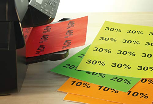 Herma 5156 - Pack de 240 etiquetas, diámetro 60 mm, color rojo fluorescente