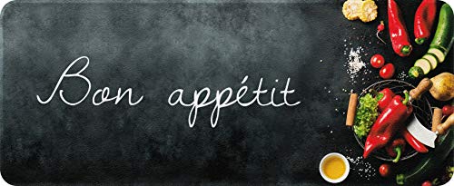 ID Mate Decor de Cocina Bon Appetit Decor de Cocina, Fibras sintéticas, Negro, 50 x 120 x 0 cm