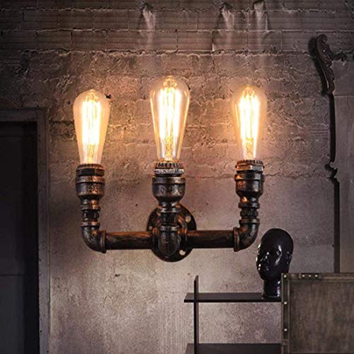 Iluminación de arte Etro Lámpara de pared Diseño industrial de época Luces Luz de pared Tubo creativo Grifo de tubo Metal Hierro Aplique Bombilla E27 Socket Fixture Iluminación decorativa de interior