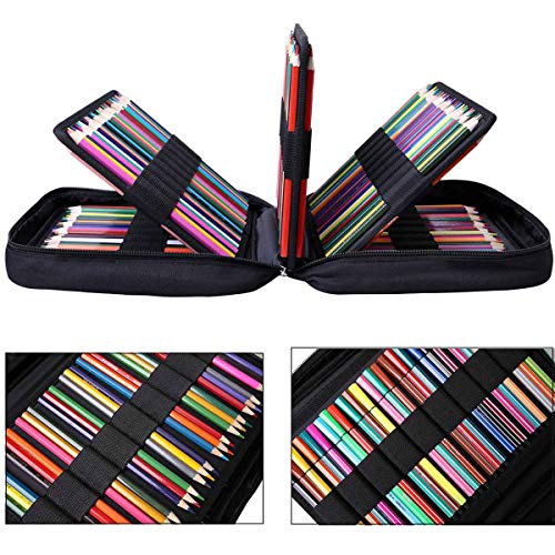 Jakago Estuche Para 220 Lápices de Colores Gran Capacidad Organizador de Bolígrafos Bolsa Impermeable Para Lápices de Acuarela y Marcadores y Bolígrafos de Gel Regalo Para Artistas Estudiantes