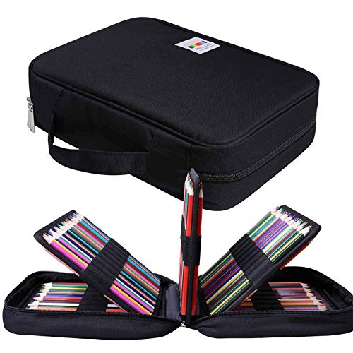 Jakago Estuche Para 220 Lápices de Colores Gran Capacidad Organizador de Bolígrafos Bolsa Impermeable Para Lápices de Acuarela y Marcadores y Bolígrafos de Gel Regalo Para Artistas Estudiantes