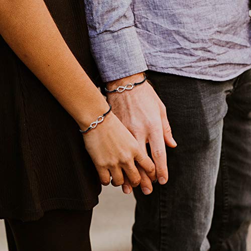 J.Endéar Infinito Amor Amistad Cuerda Pulsera Regalo para Mujer 24 cm Trenzado Ajustable Hecho a Mano