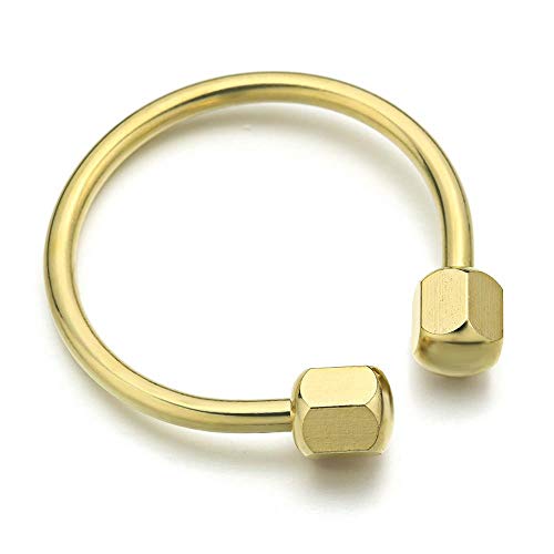JIAXIA Llaveros de Cobre Hechos a Mano Puros, llaveros para Coche, Mujeres, Hombres, Metal, Personalidad Simple, Llavero de Negocios, Soporte para Llavero Dorado