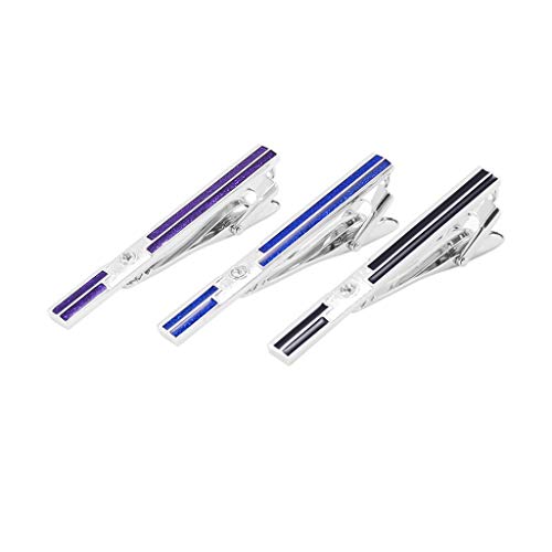 JSY Metal Simple Classic Tricolor Drip Oil Clip de collar de cristal para hombres Clip de corbata Clip de corbata Clip de corbata Clips (Color: A)