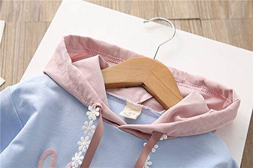 K-youth Ropa Niña, Letra Vestido De Bebé Niña Sudadera con Capucha Princesa Vestido De Niñas para Fiesta Infantil Trajes de Ceremonia Casual 2018 (Azul, 4-5 años)