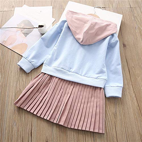 K-youth Ropa Niña, Letra Vestido De Bebé Niña Sudadera con Capucha Princesa Vestido De Niñas para Fiesta Infantil Trajes de Ceremonia Casual 2018 (Azul, 4-5 años)