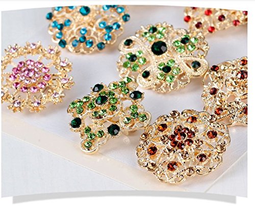 keland 12 unids Mix Set Cristal Broches Flor Broche Collar Ramillete Ramo Decoración Al Por Mayor Lote DIY BROACH (color)