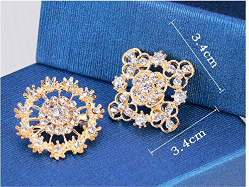 keland 12 unids Mix Set Cristal Broches Flor Broche Collar Ramillete Ramo Decoración Al Por Mayor Lote DIY BROACH (color)