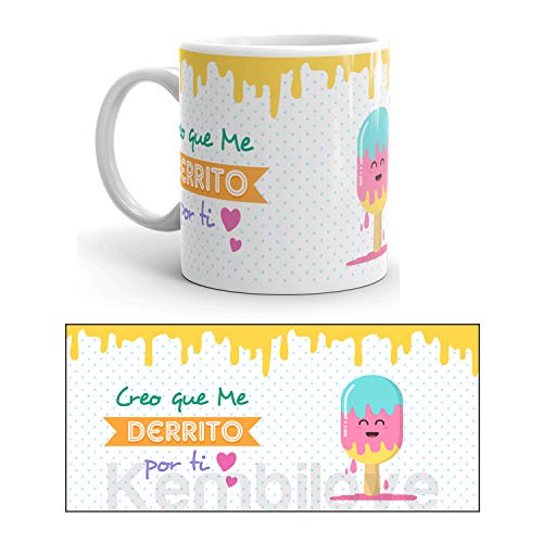 Kembilove Taza de Desayuno para Parejas Creo Que me derrito por ti - Regalo Original Taza para Enamorados Novios y Novias San Valentín - Taza de café para Regalar Enamorados