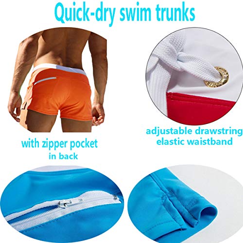 Kfnire Bañadores de natación, Pantalones Cortos de los Hombres de Secado rápido Playa Surf Corriendo Pantalones Cortos de natación Boxeadores Calzoncillos (EU M = Tag L, Navy)