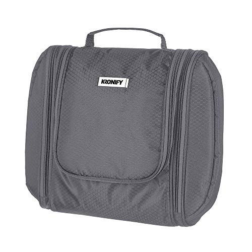 KRONIFY Bolsa de Aseo para Colgar Hombres y Mujeres I Neceser cosmético Hombre Grande Mujer para Maletas y Equipaje de Mano I Neceser de Viaje
