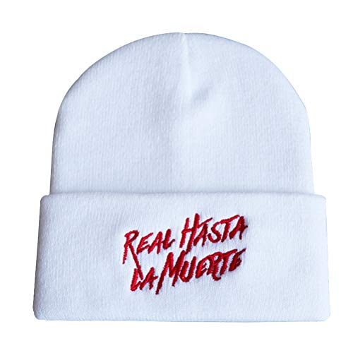 Kylewo Gorro - Gorro Real hasta La Muerte, Gorro de Punto Hip Hop, Gorro de Punto/Acabado de Bordado, Muchos Colores para Elegir