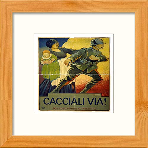 L Lumartos Póster Vintage Italia 1914 Cacciali Via Contemporáneo Home Decor Wall Art Print, Verde Pino, 8 x 8 Inches