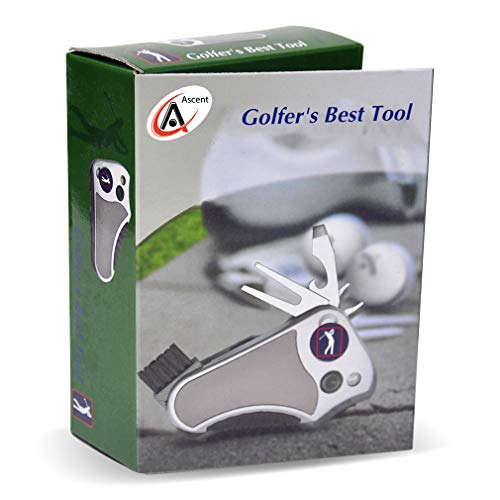 La mejor herramienta de golfista Golf multiherramienta todo en uno - stroke contador, herramienta para reparar piques de golf, mejor Golf Regalo Idea para hombres mujeres, Souvenir, presente