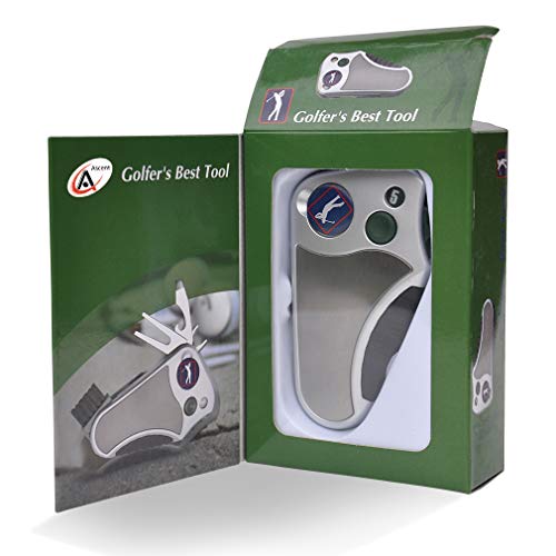 La mejor herramienta de golfista Golf multiherramienta todo en uno - stroke contador, herramienta para reparar piques de golf, mejor Golf Regalo Idea para hombres mujeres, Souvenir, presente