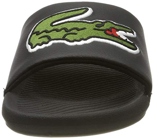 Lacoste Croco Slide 319 4 US CMA, Sandalias de Punta Descubierta para Hombre, Negro (Black/Green), 43 EU