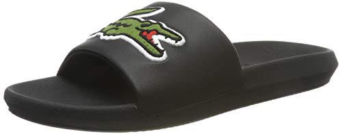 Lacoste Croco Slide 319 4 US CMA, Sandalias de Punta Descubierta para Hombre, Negro (Black/Green), 43 EU