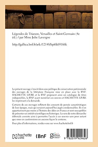 Légendes de Trianon, Versailles et Saint-Germain. 4e édition (Littérature)