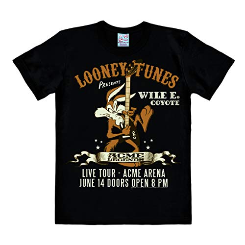 Logoshirt - Looney Tunes - Wile E. Coyote - Acme Legends - Camiseta Hombre - Negro - Diseño Original con Licencia, Talla M