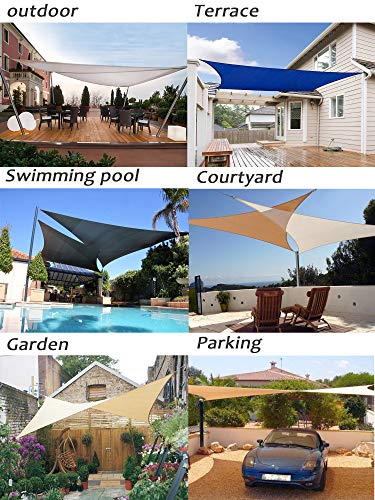 LOVE STORY Toldo Vela de Sombra(HDPE) Rectangular 2×3m Crema Protección UV para Terraza Camping Jardín al Aire Libre