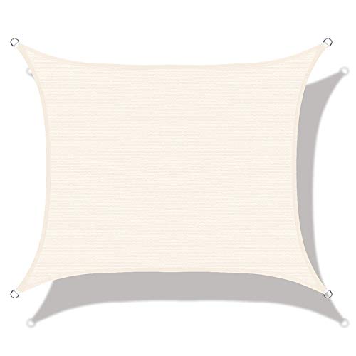 LOVE STORY Toldo Vela de Sombra(HDPE) Rectangular 2×3m Crema Protección UV para Terraza Camping Jardín al Aire Libre