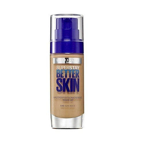 Maybelline SuperStay Better Skin 048 Sun Beige base de maquillaje Frasco dispensador - Base de maquillaje (Frasco dispensador, Sun Beige, Matificante, Francia, 33 mm, 33 mm)